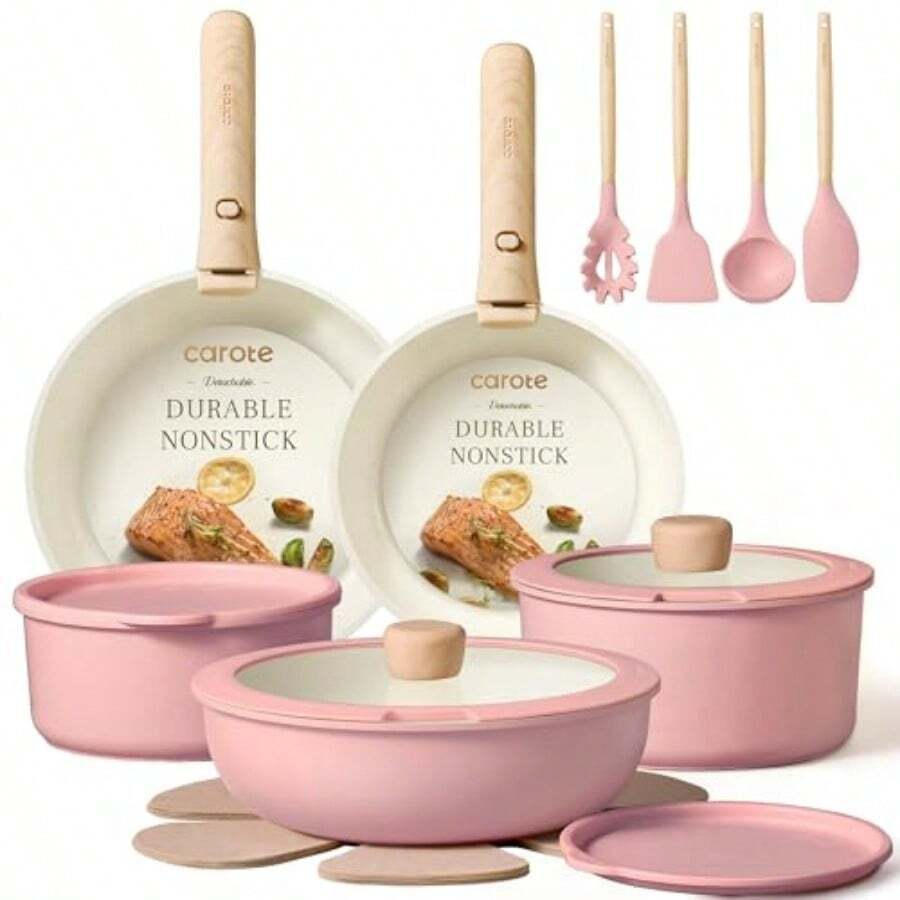 Camping Cooking Set Detachable Handle - Набор из 19 предметов: кастрюли и