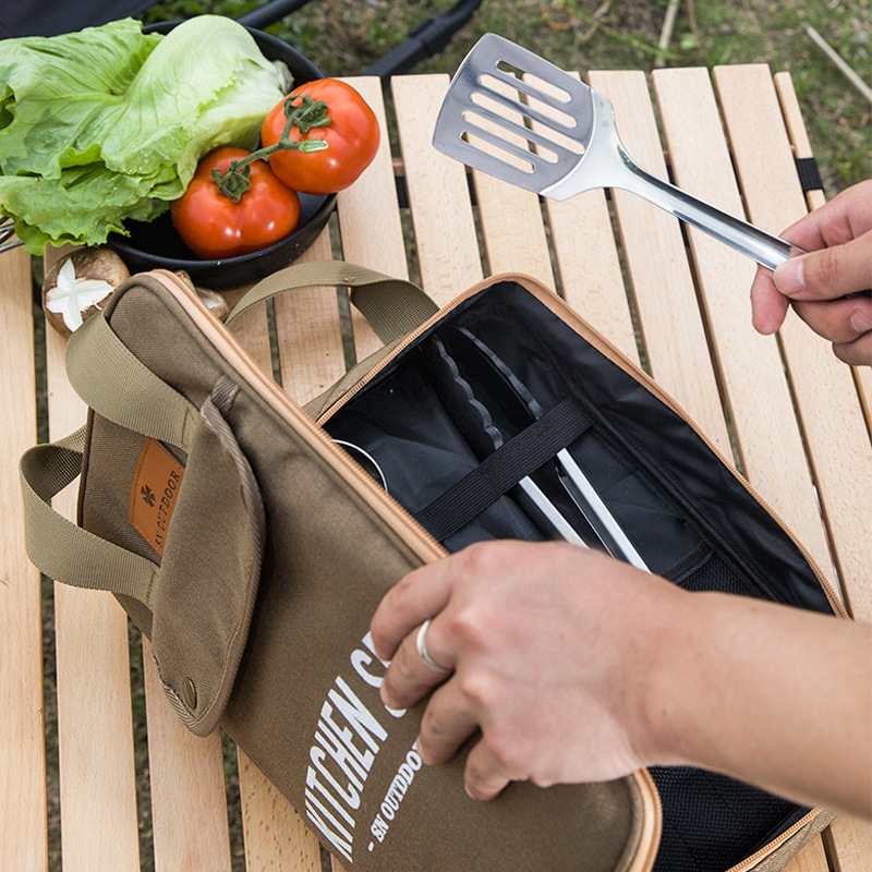 Camping Cooking Set With Bag - Набор походной кухонной утвари из 8