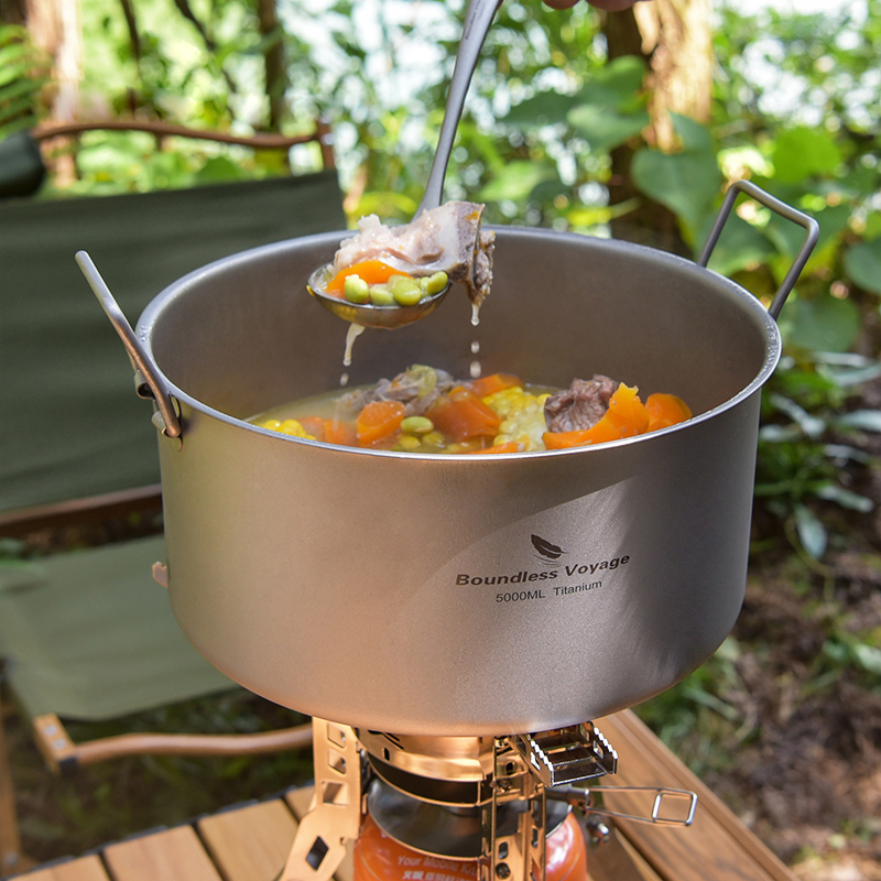 Camping Cooking Gear - Титановая кастрюля Boundless Voyage л, портативная