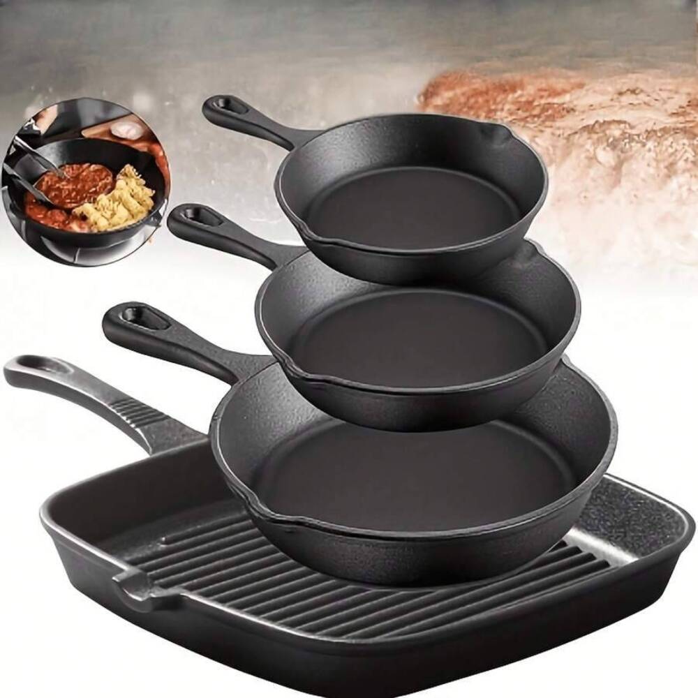 Skillet Cast Iron Camp - Набор из 4 предметов чугунной посуды: