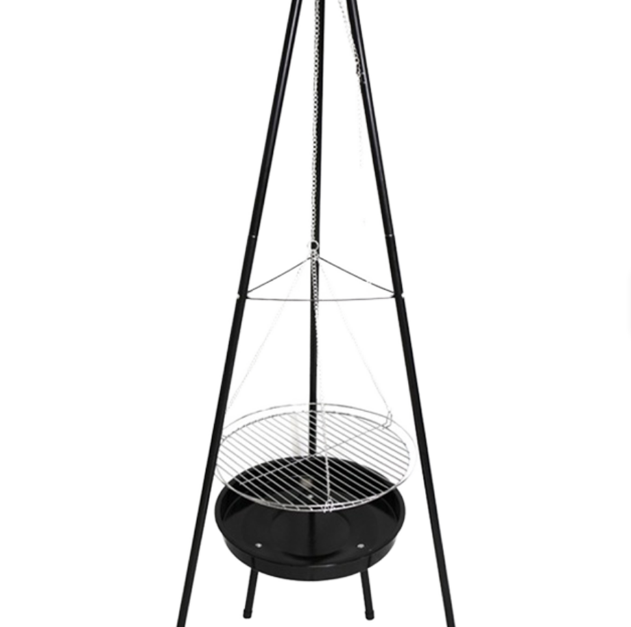 Camping Cooking Tripod - Усиленный подвесной гриль-барбекю на треноге с