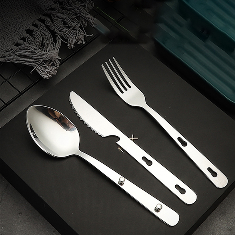 Camping Cooking Knife Set - 3 шт./компл., портативная посуда из нержавеющей