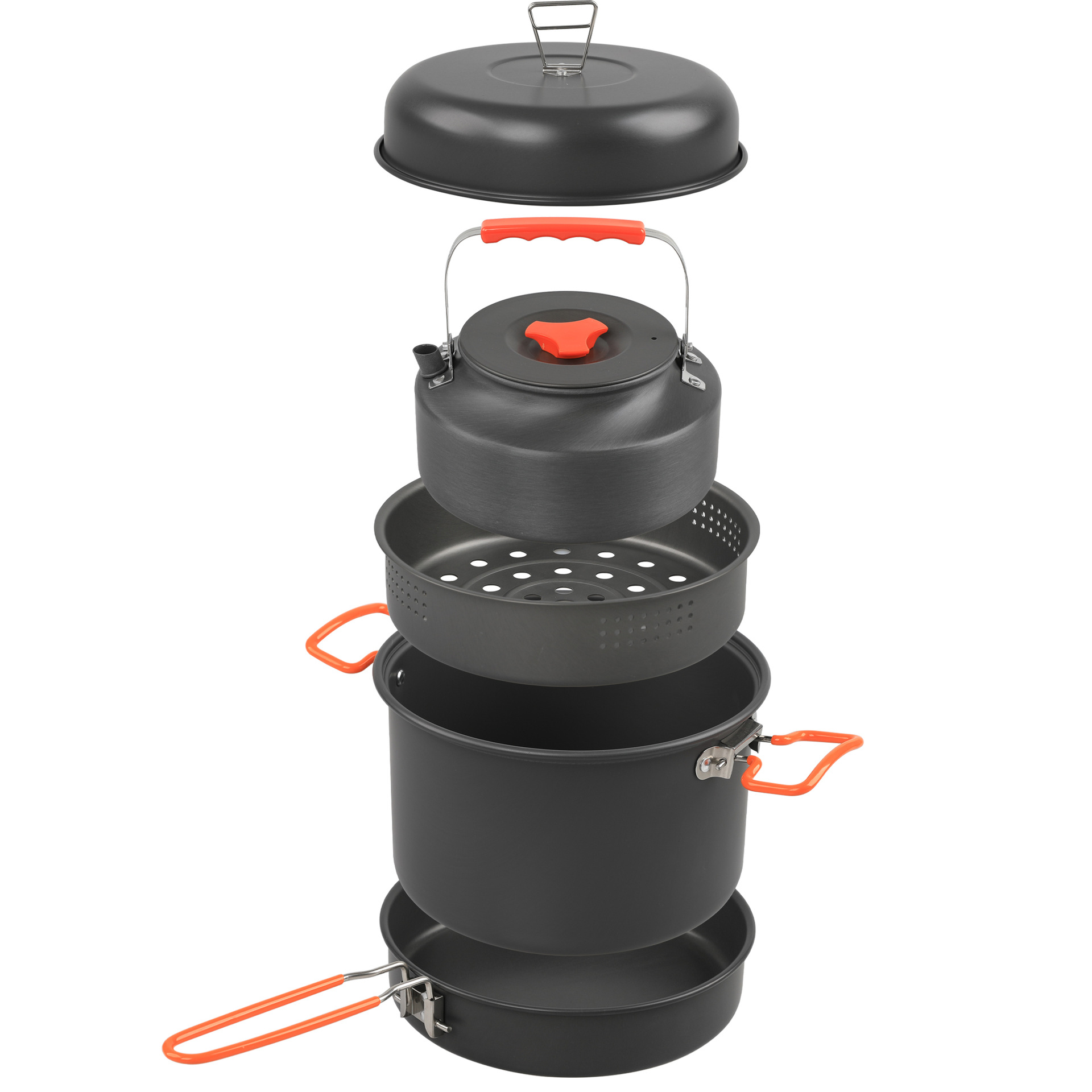 Camping Cooking Set With Kettle - Набор посуды для открытого воздуха, чайник,
