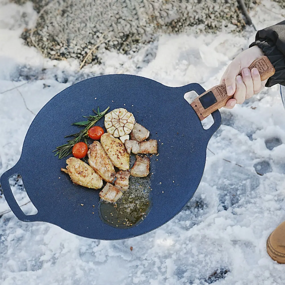 Camping Cooking Set Detachable Handle - 1 шт. Наружная сковорода-гриль из натурального