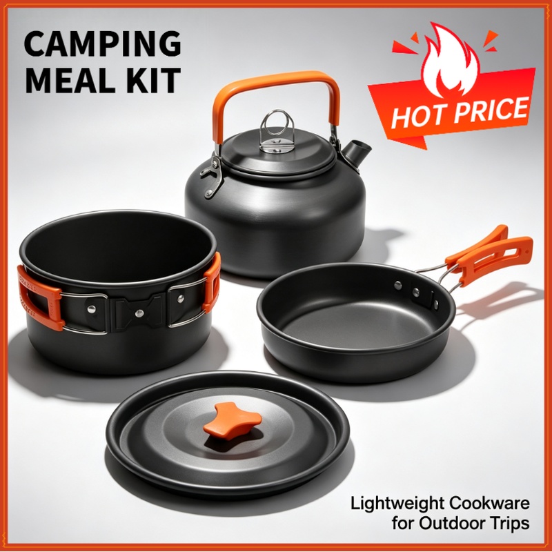 Camping Cooking Set With Bag - Набор для кемпинга: походная посуда, дорожная