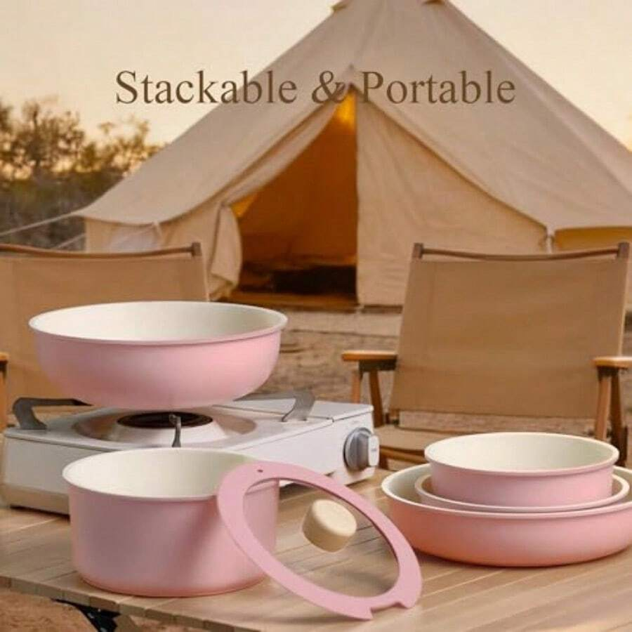 Набор из 19 предметов: кастрюл – обзор и цена Camping Cooking Set Detachable Handle