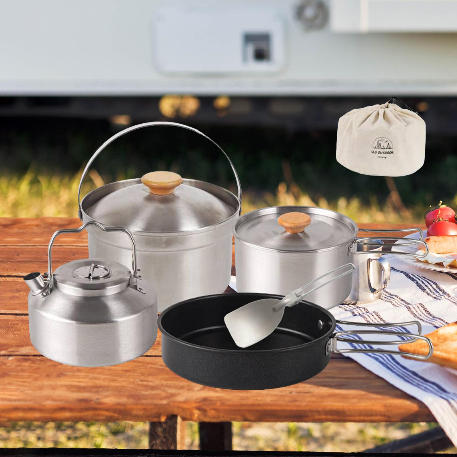 Посуда для кемпинга, посуда, п – обзор и цена Camping Cooking Set With Kettle