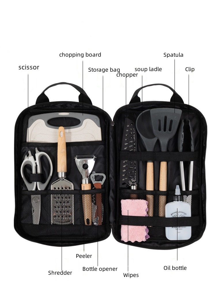 Набор аксессуаров для кемпинго – обзор и цена Camping Cooking Set With Bag