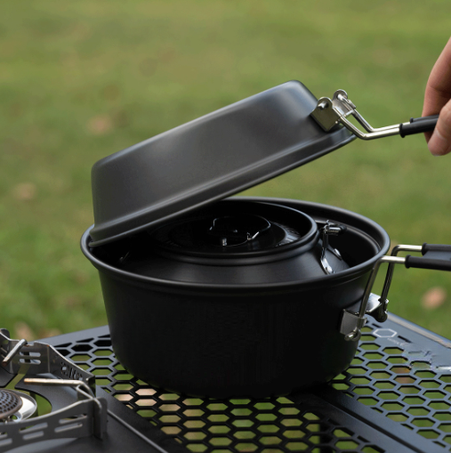 Легкий набор походной посуды и – обзор и цена Camping Cooking Set With Kettle