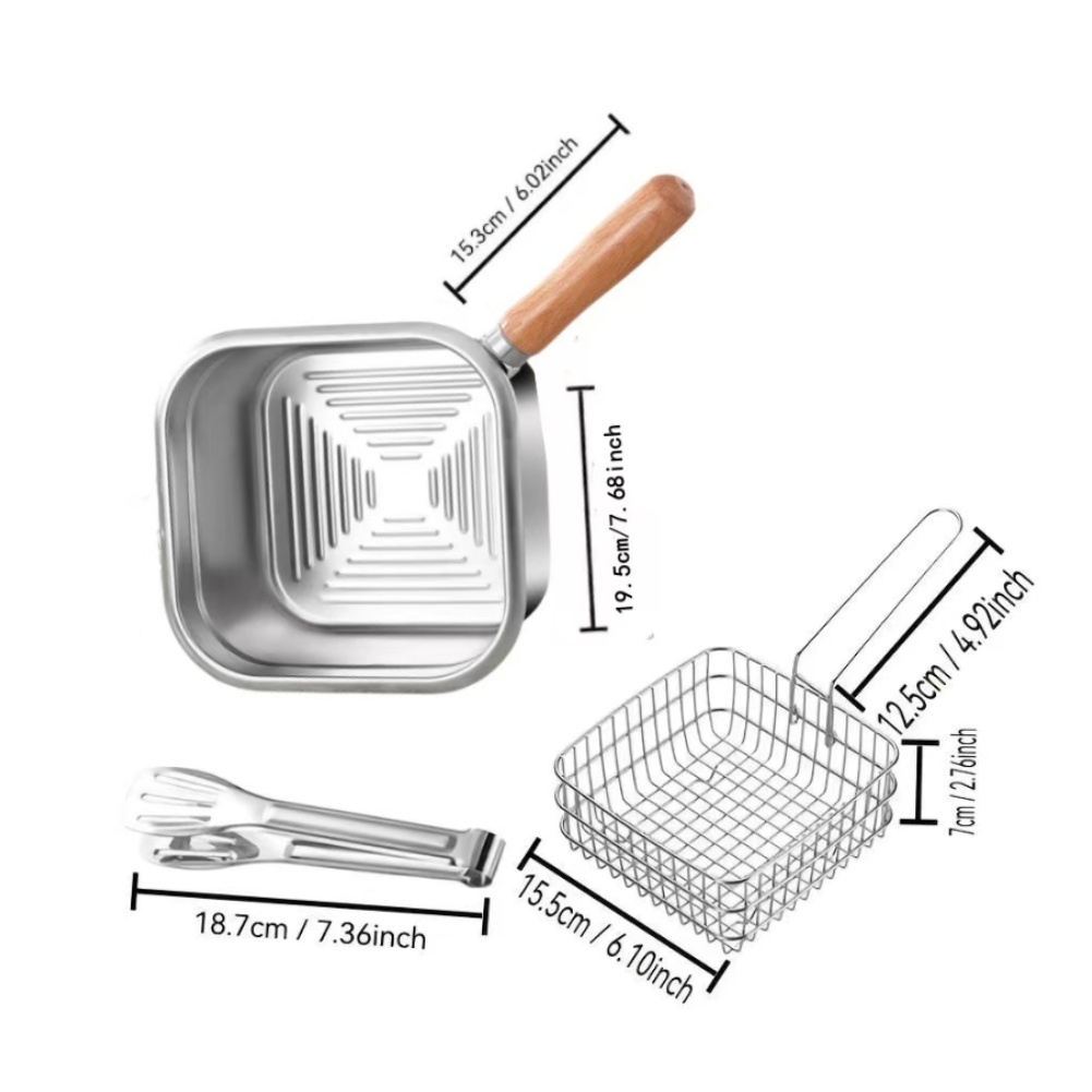 Набор из 3 предметов: квадратн – обзор и цена Camping Cooking Set Detachable Handle