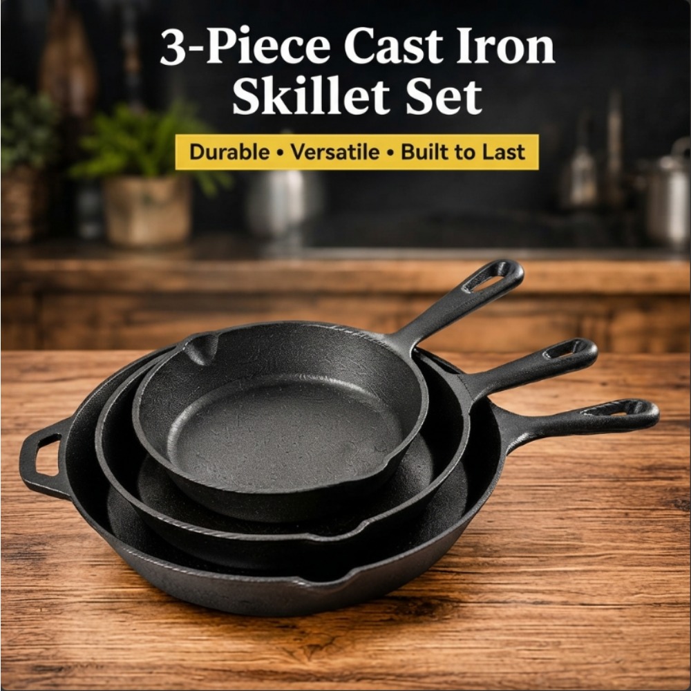 Набор из 3 чугунных сковородок – обзор и цена Skillet Cast Iron Camp