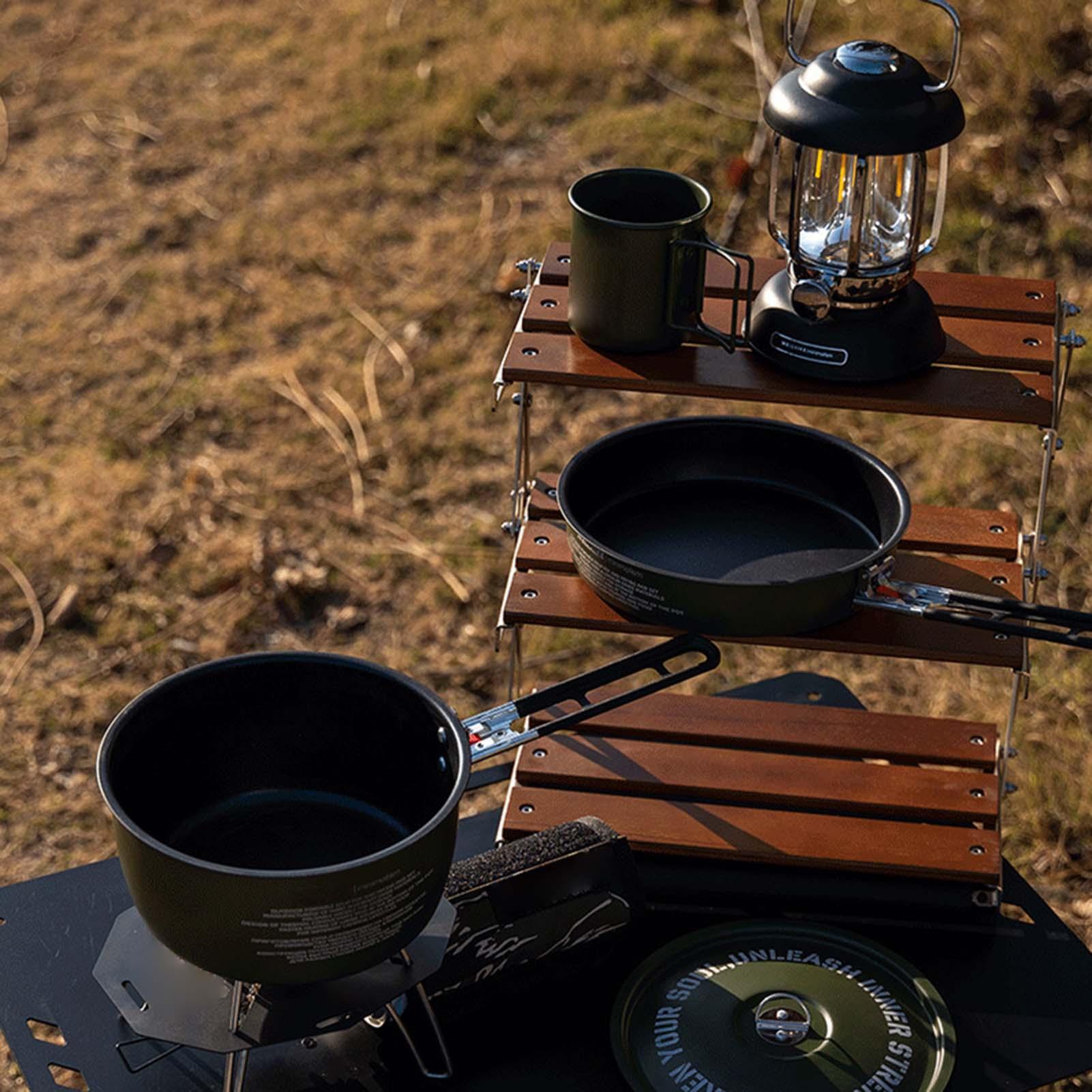 Набор посуды для кемпинга, ско – обзор и цена Camping Cooking Set Detachable Handle