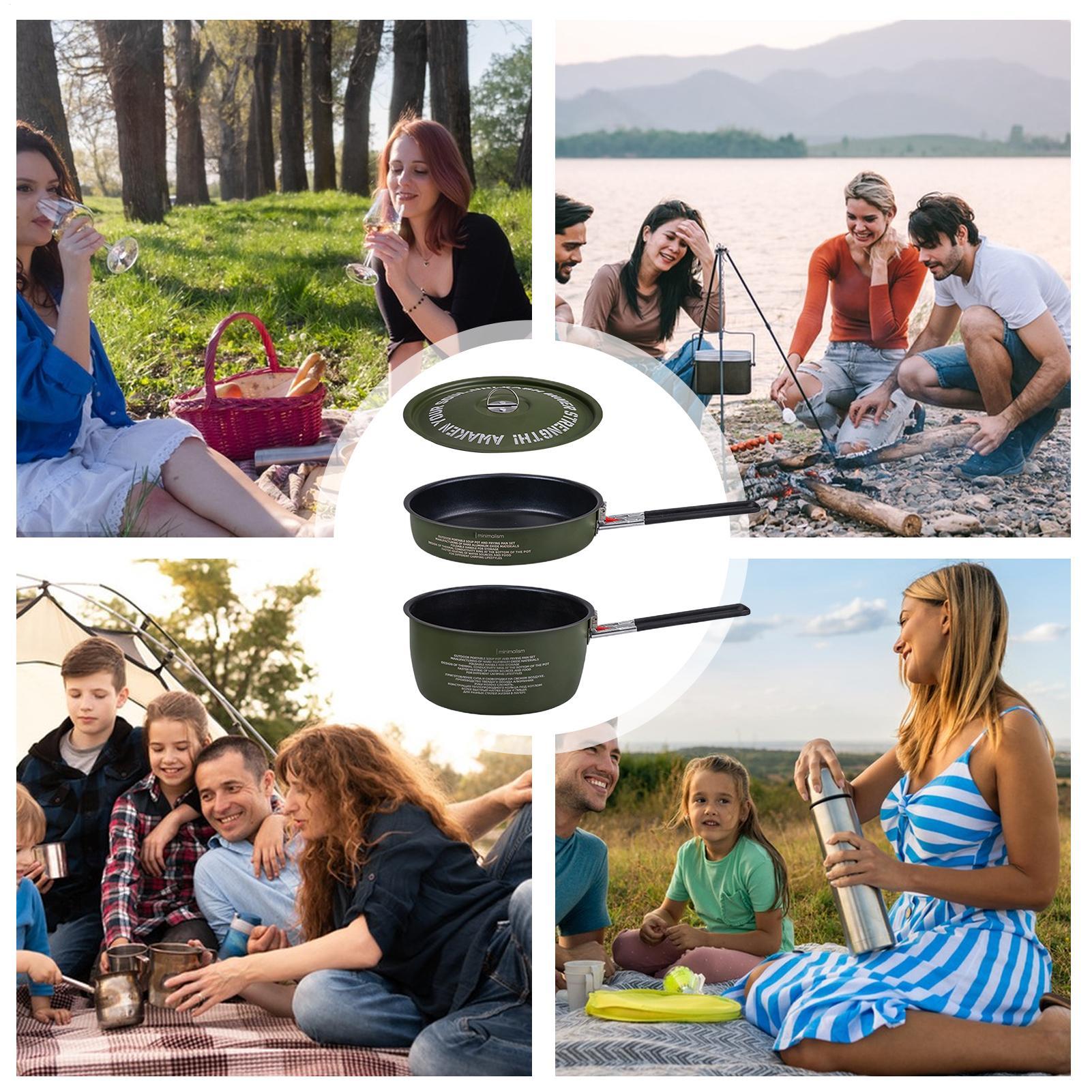 Набор посуды для кемпинга, ско – обзор и цена Camping Cooking Set Detachable Handle