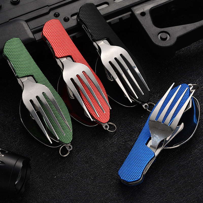 4 в 1 складной набор посуды дл – обзор и цена Camping Cooking Knife Set