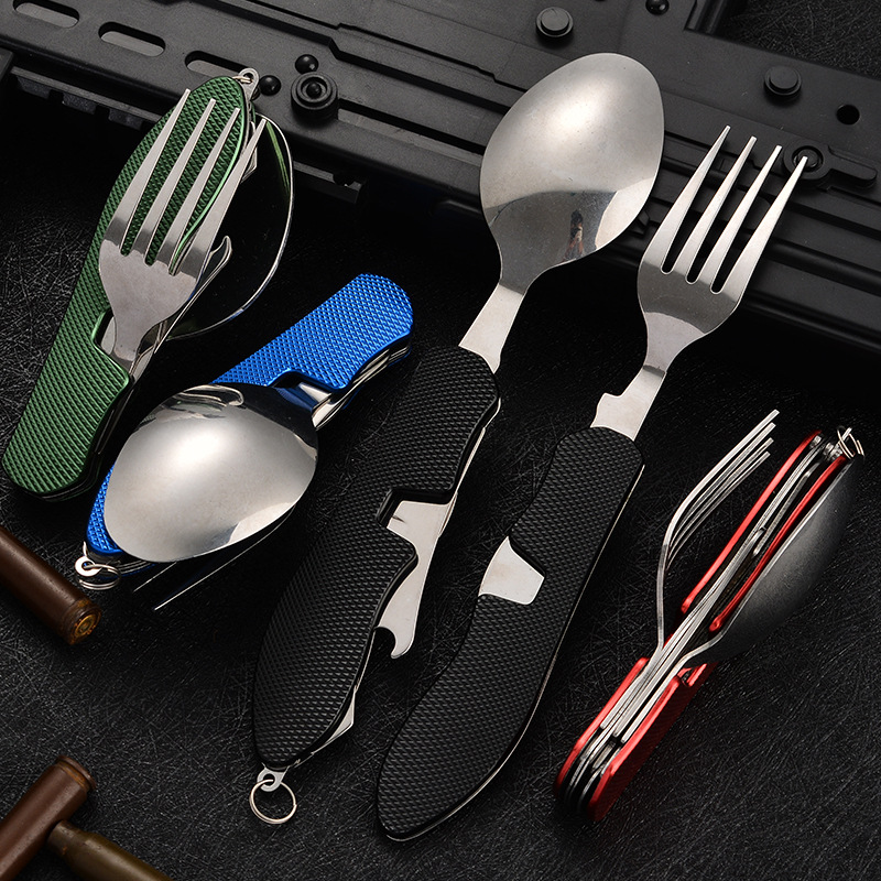 4 в 1 складной набор посуды дл – обзор и цена Camping Cooking Knife Set