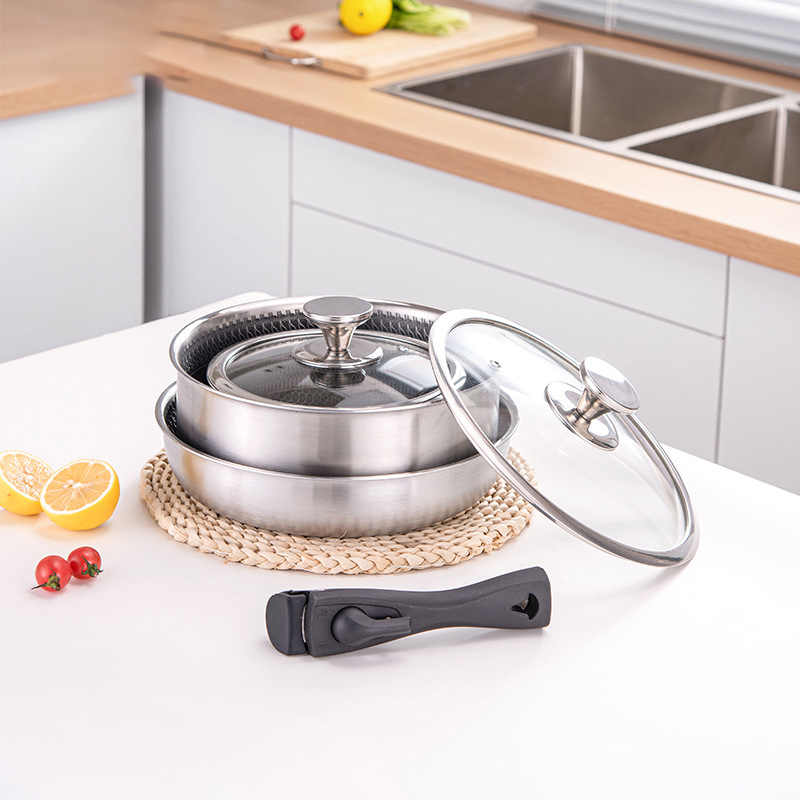 6 шт. 3-слойные наборы посуды  – обзор и цена Camping Cooking Set Detachable Handle