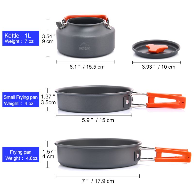 Набор посуды Widesea для кемпи – обзор и цена Camping Cooking Set With Kettle