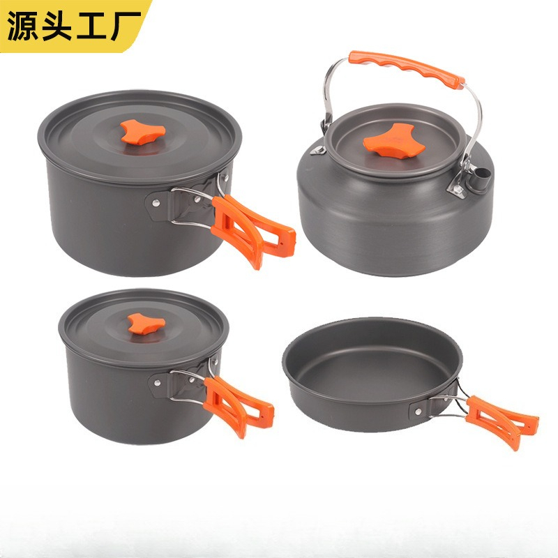Портативный набор походной пос – обзор и цена Camping Cooking Set With Kettle