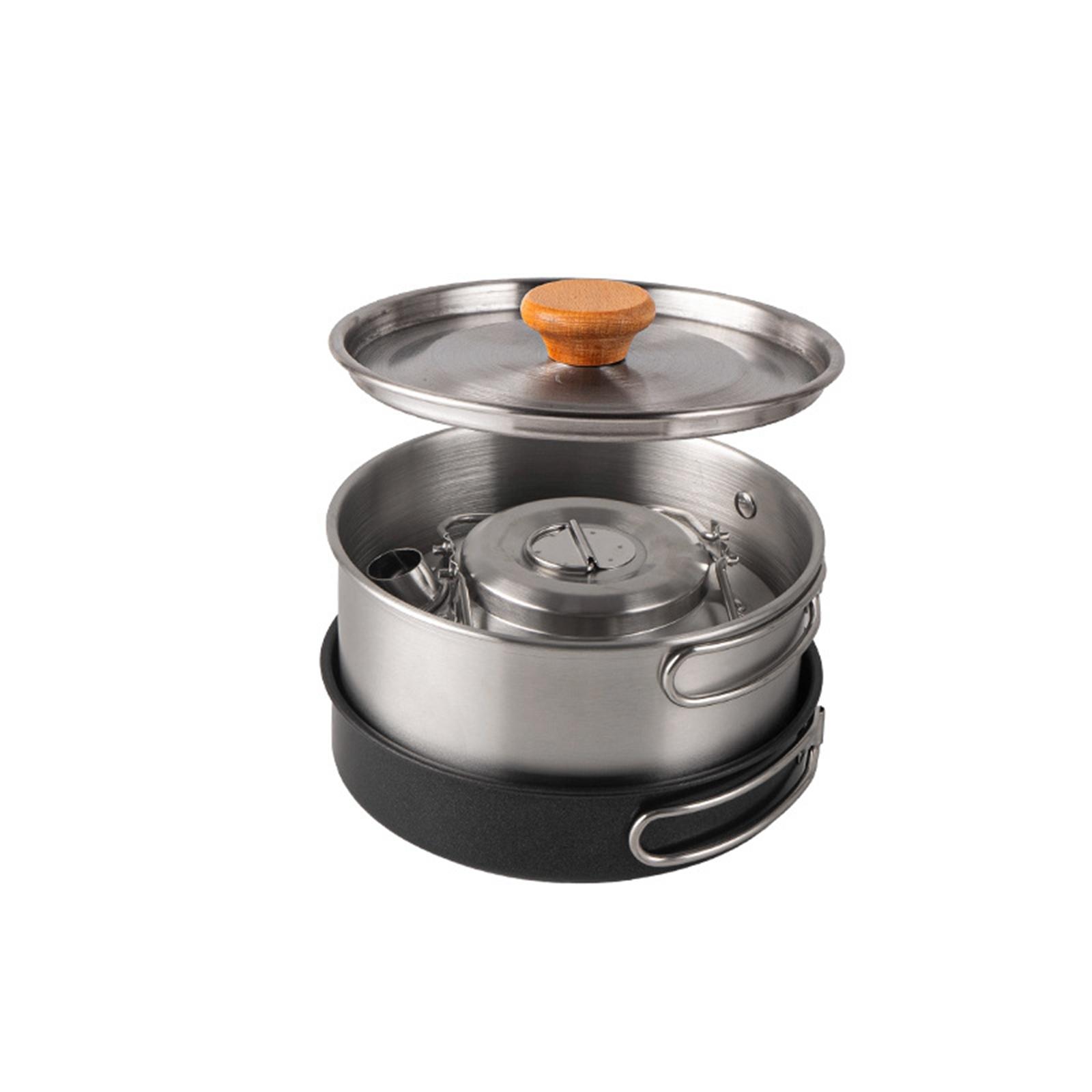 Набор походной посуды: антипри – обзор и цена Camping Cooking Set With Kettle