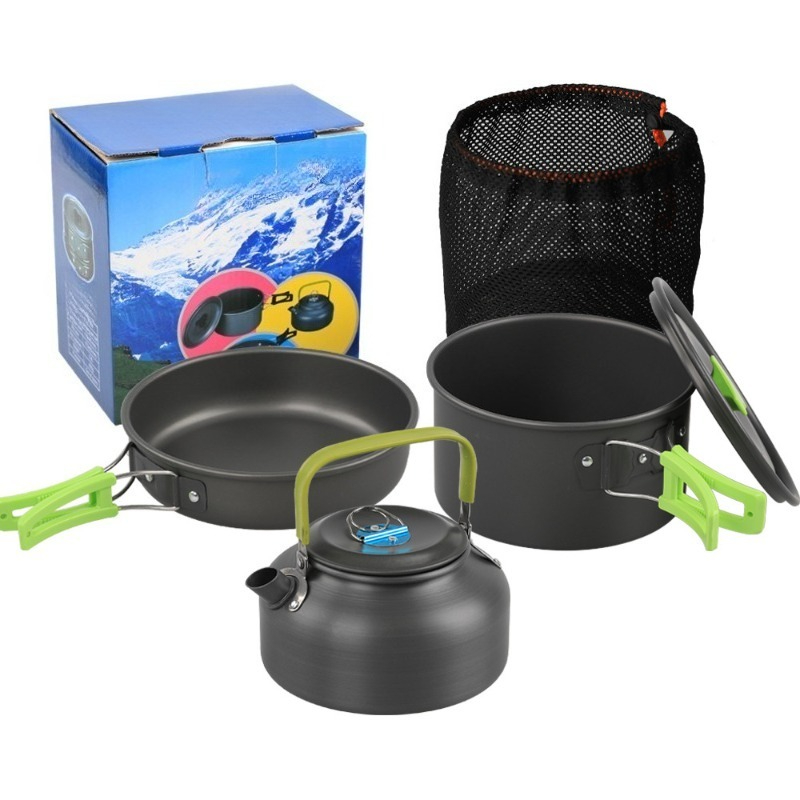 Набор походной посуды DS-308:  – обзор и цена Camping Cooking Set With Kettle