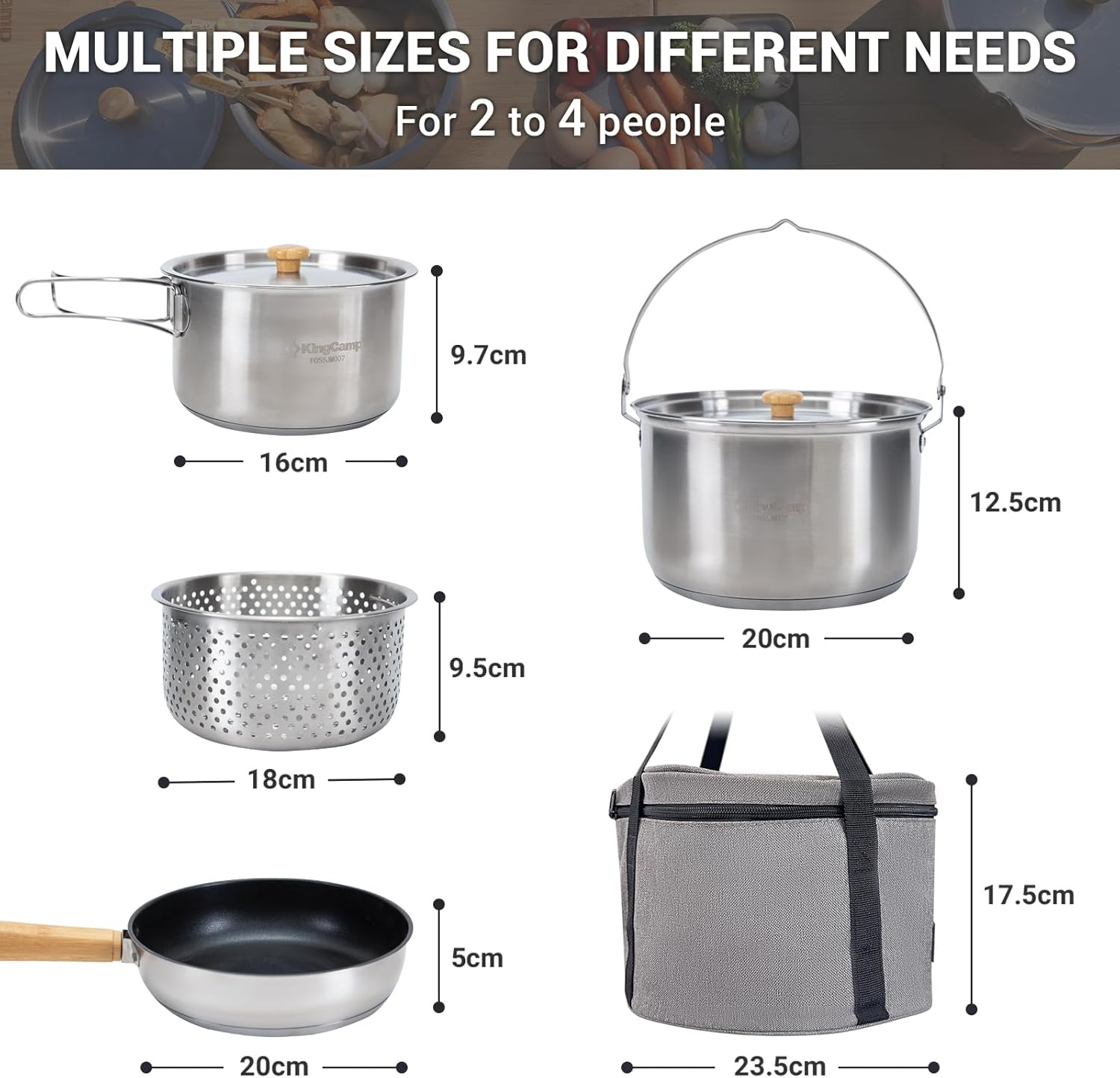Набор походной посуды из нержа – обзор и цена Camping Cooking Set With Bag